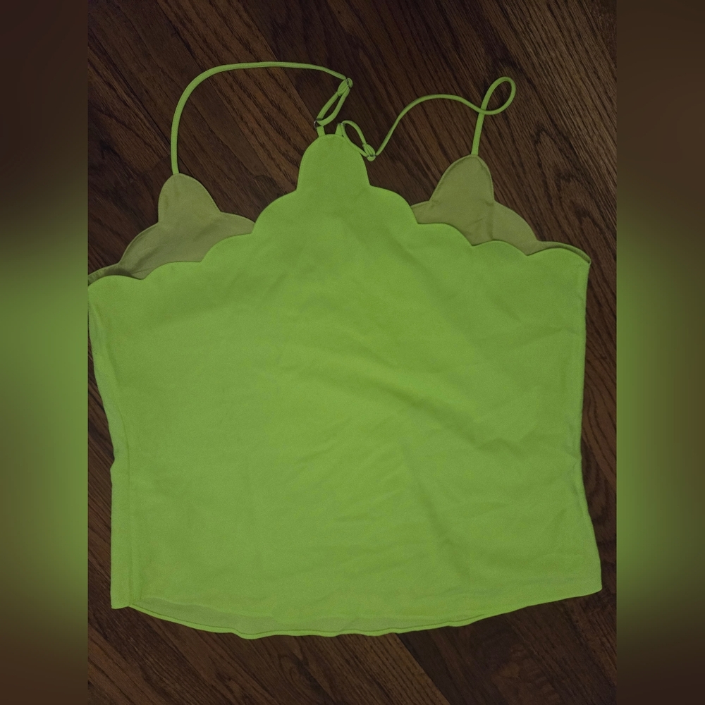 J. Crew Vibrant Lime Scalloped Camisole 8 - Picture 8 of 9